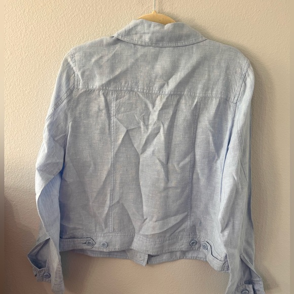 Tommy Bahama Two Palms Linen Raw Edge Jacket in Light Sky Size L NWOT - Picture 4 of 8